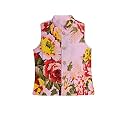 A.T.U.N. (ALL THINGS UBER NICE) Boys Cotton Floral Printed Collar Neck Sleeveless Nehru Jacket for Festival Ethnic Wear