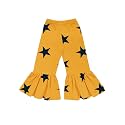 A.T.U.N. (ALL THINGS UBER NICE) Girls High Rise Regular Elasticated Waistband Casual Ruffle Pants Mustard-Navy