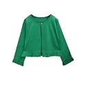 A.T.U.N. (ALL THINGS UBER NICE) Girls Solid Cotton Cardigan | Round Neck Standard Length Jacket
