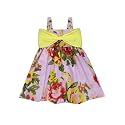 A.T.U.N. (ALL THINGS UBER NICE) Girls Cotton Shoulder Strap Empire Mini Party Dress with Bow