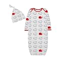 A.T.U.N. (ALL THINGS UBER NICE) Unisex Kids Cotton Full Length Gown with Knot Hat Set
