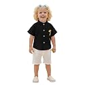 A.T.U.N. (ALL THINGS UBER NICE) Baby Boys 100% Cotton Shirt | Mandarin Collar Half Sleeve Shirt with Cute Printed Design | Button Front Soft Fabric Shirt | Comfortable Stylish Top Wear for Babies