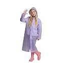 A.T.U.N. (ALL THINGS UBER NICE) Kids Waterproof Hooded Long Raincoat for Girls | Single Layer Rain Protection with Front Button Closure | Lightweight Bright Color School Rainwear for 6–14 Years