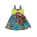 A.T.U.N. (ALL THINGS UBER NICE) Girls Cotton Shoulder Strap Empire Mini Party Dress with Bow