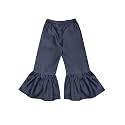 A.T.U.N. (ALL THINGS UBER NICE) Girls High Rise Regular Elasticated Waistband Casual Ruffle Pants Navy Blue