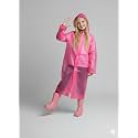 A.T.U.N. (ALL THINGS UBER NICE) Kids Waterproof Hooded Long Raincoat for Girls | Single Layer Rain Protection with Front Button Closure | Lightweight Bright Color School Rainwear for 6–14 Years