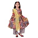 A.T.U.N. (ALL THINGS UBER NICE) Girl's Polyester Floral Printed Anarkali Kurti Palazzo with Dupatta | Traditional Ethnic Wear Clothing Set for Festival and Special Occasions