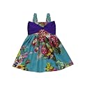 A.T.U.N. (ALL THINGS UBER NICE) Girls Cotton Shoulder Strap Empire Mini Party Dress with Bow