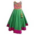 A.T.U.N. (All Things UBER Nice) Girls Maxi Embroidered Sleeveless Anarkali Gown Dress | Traditional Ethnic Wear Gown for Festival and Special Occasions
