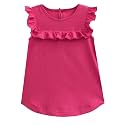 A.T.U.N. (ALL THINGS UBER NICE) Girl's Solid Regular Top (GTOP MDG_Fuchsia 3-6 Months)