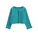 A.T.U.N. (ALL THINGS UBER NICE) Girls Solid Cotton Cardigan | Round Neck Standard Length Jacket