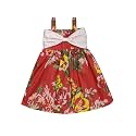 A.T.U.N. (ALL THINGS UBER NICE) Girls Cotton Shoulder Strap Empire Mini Party Dress with Bow