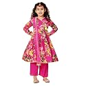 A.T.U.N. (ALL THINGS UBER NICE) Girl's Polyester Floral Printed Anarkali Kurti Palazzo with Dupatta | Traditional Ethnic Wear Clothing Set for Festival and Special Occasions