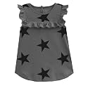 A.T.U.N. (ALL THINGS UBER NICE) Girls Star Printed Regular Top Charcoal-Black