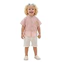 A.T.U.N. (ALL THINGS UBER NICE) Baby Boys 100% Cotton Shirt | Mandarin Collar Half Sleeve Shirt with Cute Printed Design | Button Front Soft Fabric Shirt | Comfortable Stylish Top Wear for Babies