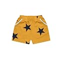 A.T.U.N. (ALL THINGS UBER NICE) Girl's Boho Shorts (GSHT BHO_Mustard-Navy_8-9 Years)