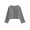 A.T.U.N. (ALL THINGS UBER NICE) Girls Solid Cotton Cardigan | Round Neck Standard Length Jacket