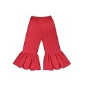 A.T.U.N. (ALL THINGS UBER NICE) Girls High Rise Regular Elasticated Waistband Casual Ruffle Pants Red