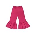 A.T.U.N. (ALL THINGS UBER NICE) Girls High Rise Regular Elasticated Waistband Casual Ruffle Pants Fuchsia