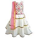 A.T.U.N. Girls Girl's synthetic A Lehenga Choli (GLHG GOT ROG_Ivory_5-6 Years)