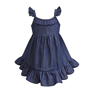 A.T.U.N Girls Denim Empire Waist Knee-Length Casual