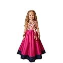 A.T.U.N. (All Things UBER Nice) Girls Maxi Embroidered Sleeveless Anarkali Gown Dress | Traditional Ethnic Wear Gown for Festival and Special Occasions