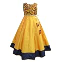 A.T.U.N. (All Things UBER Nice) Girls Maxi Embroidered Sleeveless Anarkali Gown Dress | Traditional Ethnic Wear Gown for Festival and Special Occasions