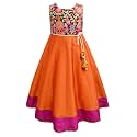A.T.U.N. (All Things UBER Nice) Girls Maxi Embroidered Sleeveless Anarkali Gown Dress | Traditional Ethnic Wear Gown for Festival and Special Occasions