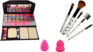 tya 6155 makeup kit  5 pcs makeup brush  2 pc blender puff combo 4 items in the set