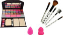 T.Y.A 6155 Makeup kit + 5 pcs Makeup Brush + 2 pc Blender Puff Combo (4 Items in the set)