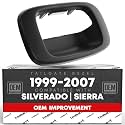 T1A Tailgate Handle Bezel w/Metal Clip - Compatible with 1999-2006 Chevrolet Silverado 1500 2500 3500; 99-06 GMC Sierra 1500 2500 3500 HD Classic - Textured Black - OEM 15228539, 76106, GM1916102