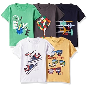 T2F Boys Cotton Printed Regular Fit T-Shirt