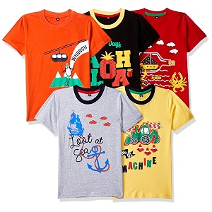T2F Boys Cotton Printed Regular Fit T-Shirt