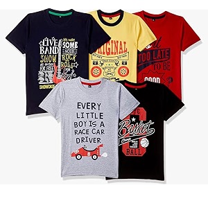 T2F Boys Cotton Printed Regular Fit T-Shirt