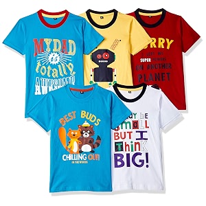 T2F Boys Cotton Printed Regular Fit T-Shirt