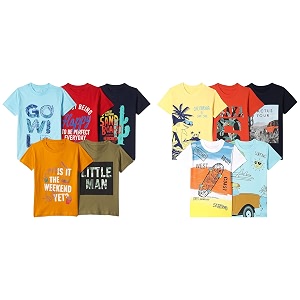 T2F Boys Cotton Regular Fit T-Shirt Pack