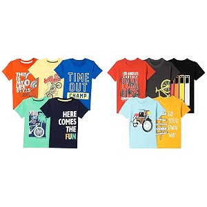 T2F Boys Cotton Regular Fit T-Shirt Pack