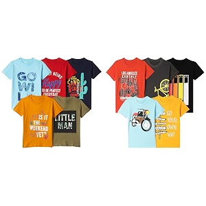 T2F Boys Cotton Regular Fit T-Shirt Pack