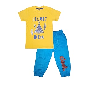 T2F Boys T-Shirt and Pyjama Set Blue