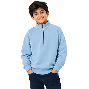 T2F Boys Cotton High Neck Oversized Fit