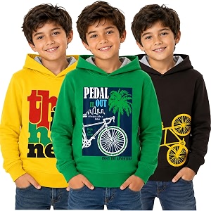 T2F Boys Cotton Hooded Sweatshirt Pack of