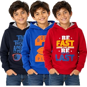 T2F Boys Cotton Hooded Sweatshirt Pack of