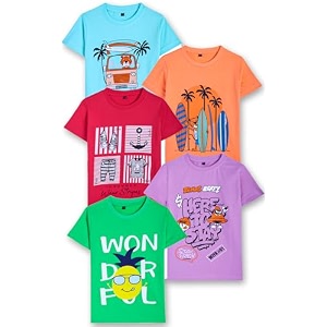 T2F Boys Cotton Printed Regular Fit T-Shirt