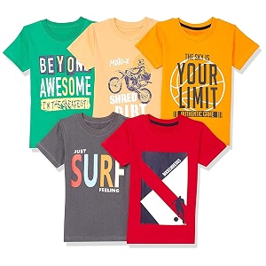 t2f boy39s cotton printed regular fit t-shirtpack of 5