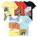 T2F Boy's Cotton Printed Regular Fit T-Shirt(Pack of 5)