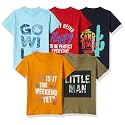 T2F Boy's Cotton Printed Regular Fit T-Shirt(Pack of 5)