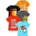 T2F Boy's Cotton Printed Regular Fit T-Shirt(Pack of 5)