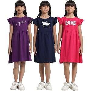 T2F Girls Casual Knee-Length Dress