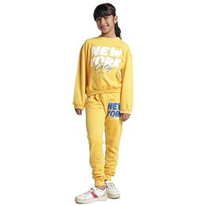 T2F Girls Cotton Fleece T-Shirt and Pant