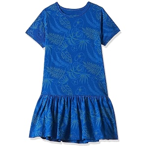 T2F Girls Cotton A-Line Knee-Length Casual Dress